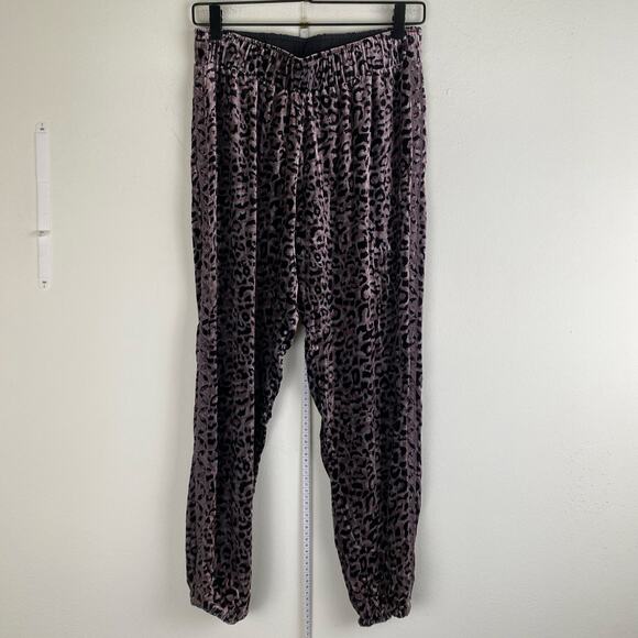 Johnny Was Velvet Animal Joggers Size XS Taupe Black Leopard Silk Pants JWLA - Picture 9 of 14